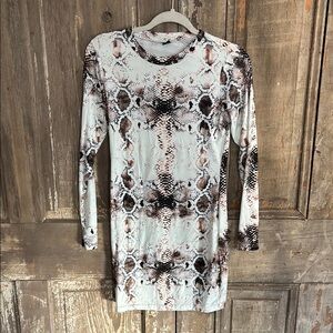 SHEIN Snake Print Dress - Black and Brown